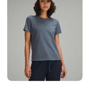 Lululemon Organic Cotton Straight-Hem Crewneck T-Shirt in Oil Grey